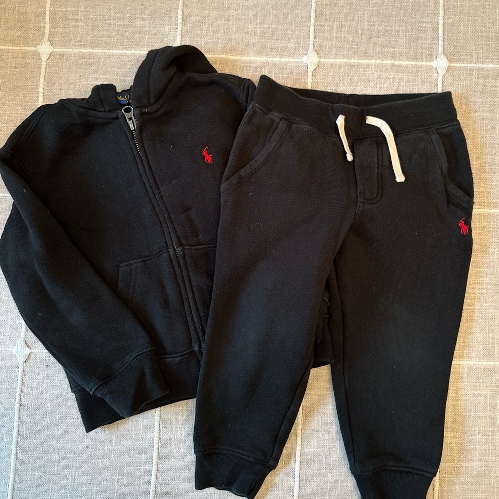 Polo by Ralph Lauren Kids Black Jogger Set 3T